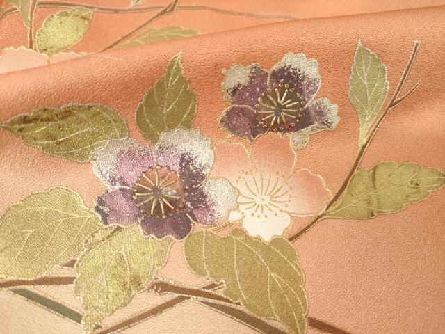 平和屋着物●訪問着 辻が花 螺鈿 枝花文 暈し染め 金銀彩 正絹 逸品 AABK6300ck