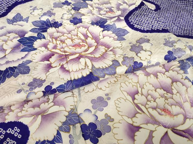 平和屋着物●豪華振袖 駒刺繍 絞り 草花文 金彩 正絹 逸品 AABK6305ck