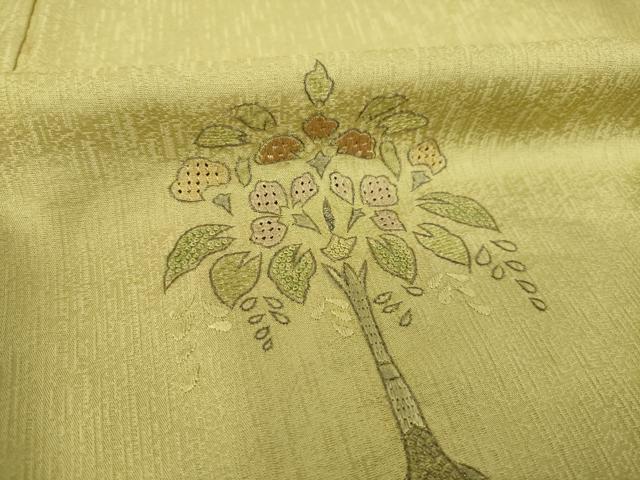 平和屋着物●訪問着 中国三大刺繍 汕頭刺繍 スワトウ刺繍 流水鳳凰花文 暈し染め 正絹 逸品 AABK6309ck