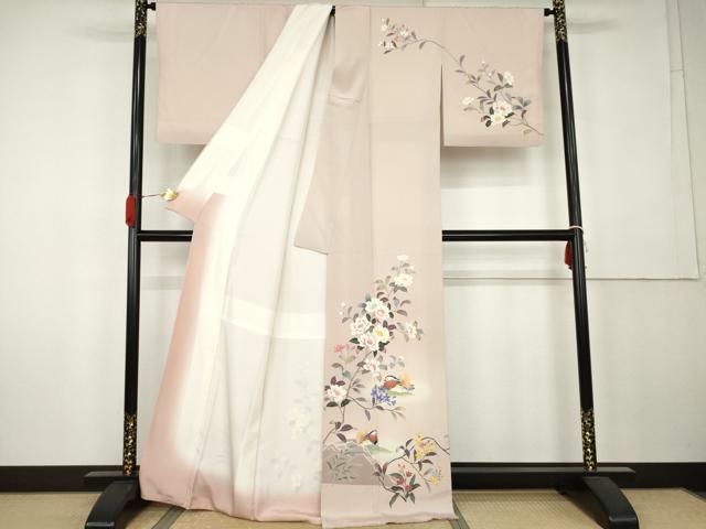 平和屋着物●訪問着 友禅 作家物 鴛鴦枝花文 正絹 逸品 AABK6324cs