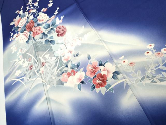 平和屋着物●訪問着 枝花文 暈し染め 正絹 逸品 AABK6326cs