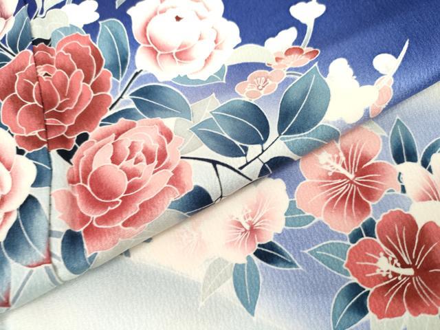 平和屋着物●訪問着 枝花文 暈し染め 正絹 逸品 AABK6326cs