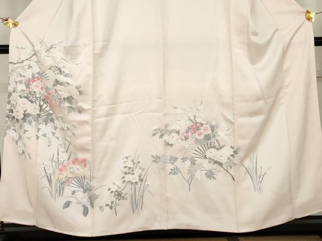 平和屋着物●訪問着 友禅 地紙鴛鴦草花文 正絹 逸品 AABK6328cs