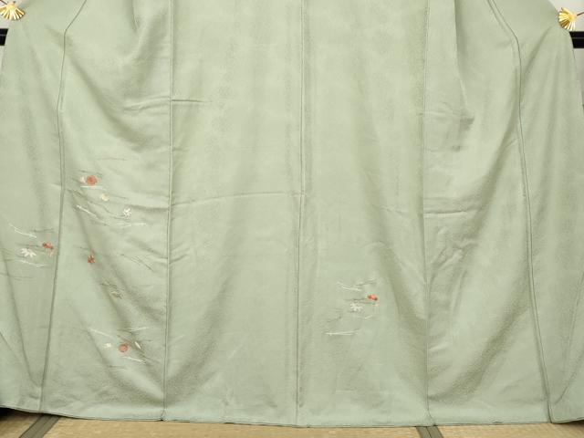 平和屋着物●訪問着 刺繍 吹き寄せ花文 金彩 正絹 逸品 AABK6332cs