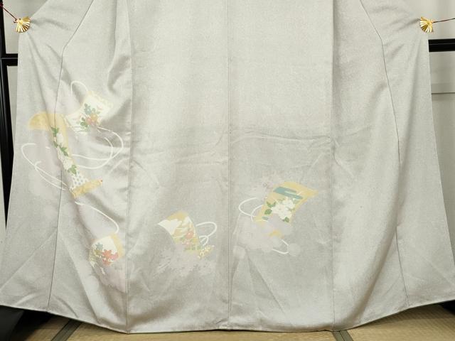 平和屋着物●訪問着 刺繍 絵巻草花文 正絹 逸品 AABK6334cs
