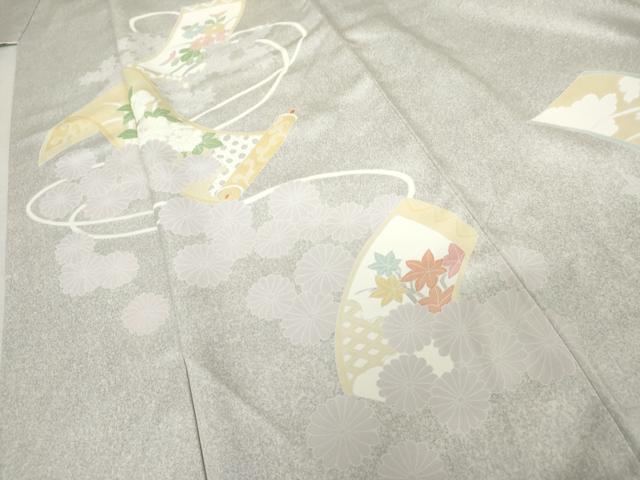 平和屋着物●訪問着 刺繍 絵巻草花文 正絹 逸品 AABK6334cs