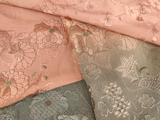平和屋着物●中国三大刺繍 汕頭刺繍 スワトウ刺繍 訪問着 草花文 暈し染め 正絹 逸品 AABK6338cs
