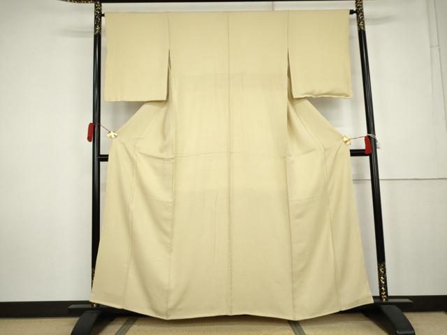 平和屋着物●上質な色無地 紋意匠 蒸し栗色 反端付き 正絹 逸品 未使用 AABK6344cs