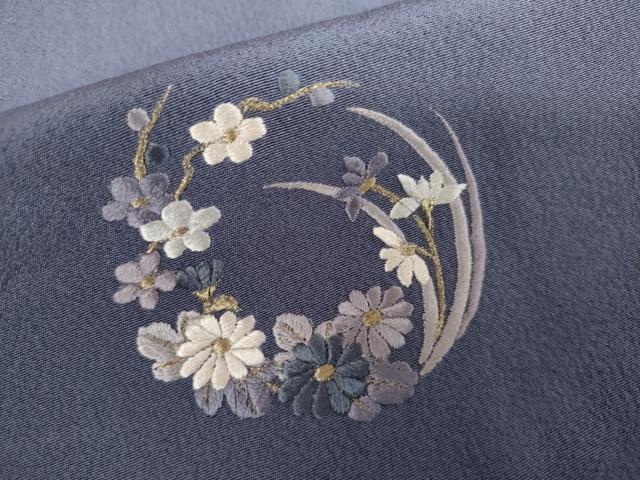 平和屋着物●訪問着 総刺繍 花丸文 金糸 正絹 逸品 AABK6345cs