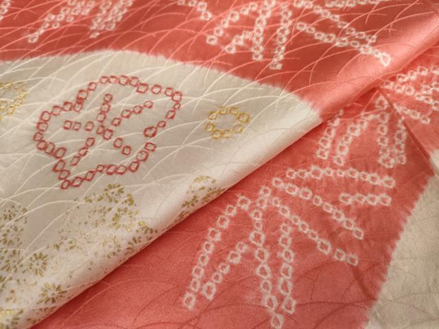 平和屋着物●訪問着 絞り 笹竹梅文 金彩 正絹 逸品 AABK6354cs