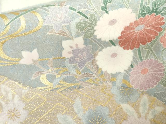 平和屋着物●訪問着 道長草花文 暈し染め 金彩 正絹 逸品 AABK6370cs