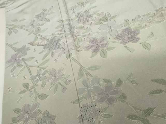 平和屋着物●中国三大刺繍 スワトウ刺繍 汕頭刺繍 訪問着 流水枝花文 暈し染め 正絹 逸品 AABK6371cs