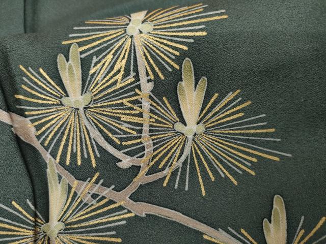 平和屋着物●訪問着 駒刺繍 松竹梅文 正絹 逸品 AABK6376cs