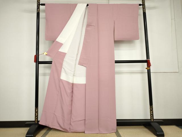 平和屋着物●上質な色無地 石竹色 正絹 逸品 AABK6377cs