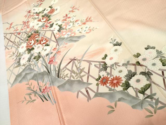 平和屋着物●訪問着 枝花文 暈し染め 正絹 逸品 AABK6384cs