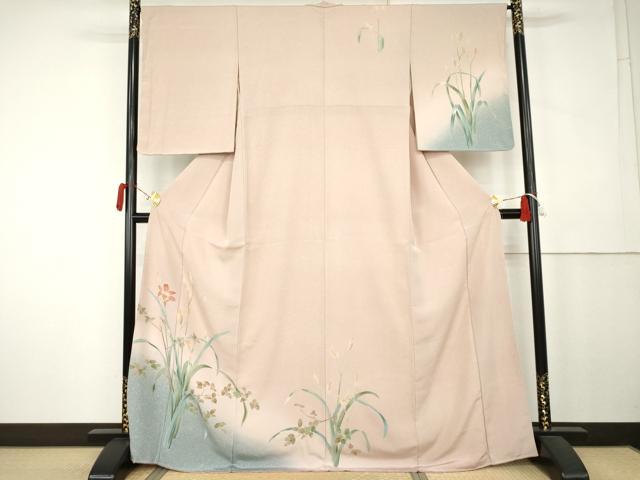 平和屋着物●訪問着 友禅 枝花文 暈し染め 正絹 逸品 未使用 AABK6387cs