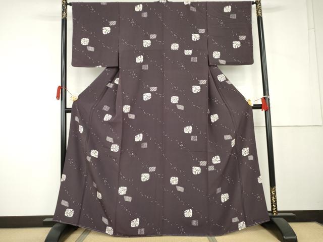 平和屋着物●上質な小紋 絞り文様 正絹 逸品 未使用 AABK6391cs
