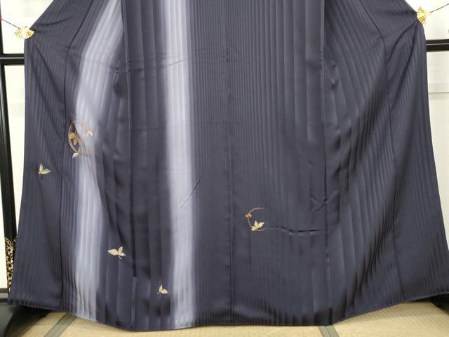 平和屋着物●訪問着 竹屋町刺繍 南天枝葉丸文 暈し染め 金糸 正絹 逸品 AABK6403cs