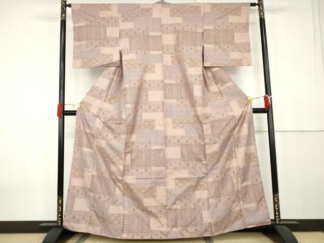 平和屋着物●本場大島紬 7マルキ 色紙重ね吉祥文 正絹 逸品 AABK6405cs