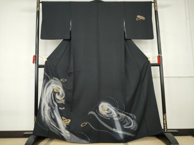 平和屋着物●訪問着 流水文 暈し染め 金銀彩 正絹 逸品 AABK6408cs
