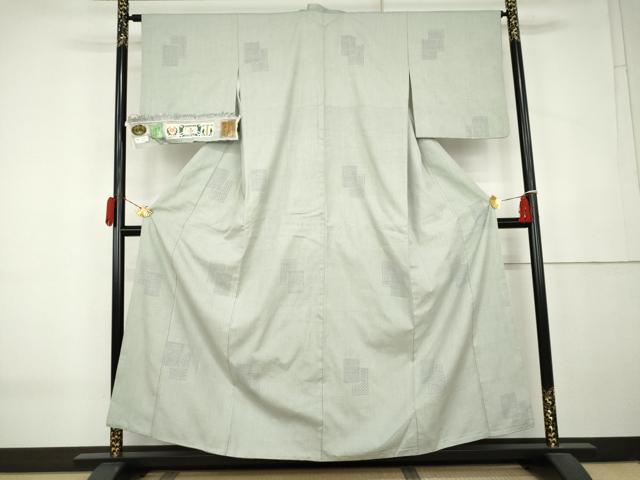 平和屋着物●本場結城紬 重要無形文化財 80亀甲 飛び亀甲 色紙重ね文 奥順謹製 証紙付き 正絹 逸品 AABK6413cs