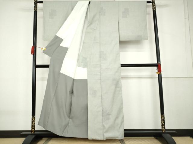 平和屋着物●本場結城紬 重要無形文化財 80亀甲 飛び亀甲 色紙重ね文 奥順謹製 証紙付き 正絹 逸品 AABK6413cs