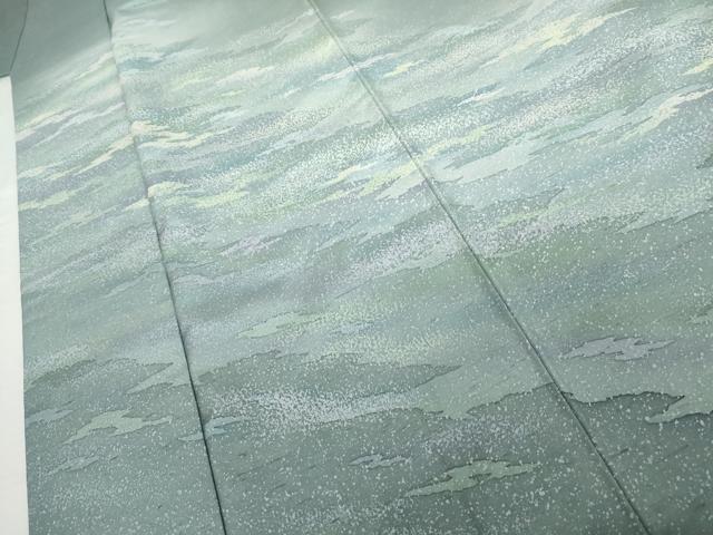 平和屋着物●石川県指定無形文化財 牛首紬 白山工房 手織り 訪問着 霞文 正絹 逸品 AABK6414cs