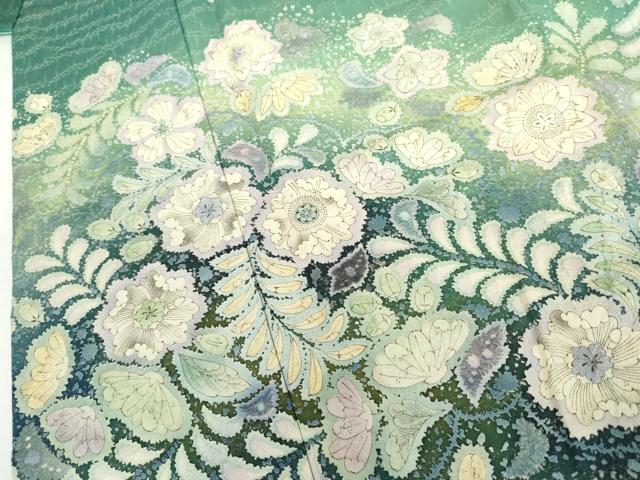 平和屋着物●訪問着 辻が花 暈し染め 金通し地 さが美扱い 正絹 逸品 AABK6419cs