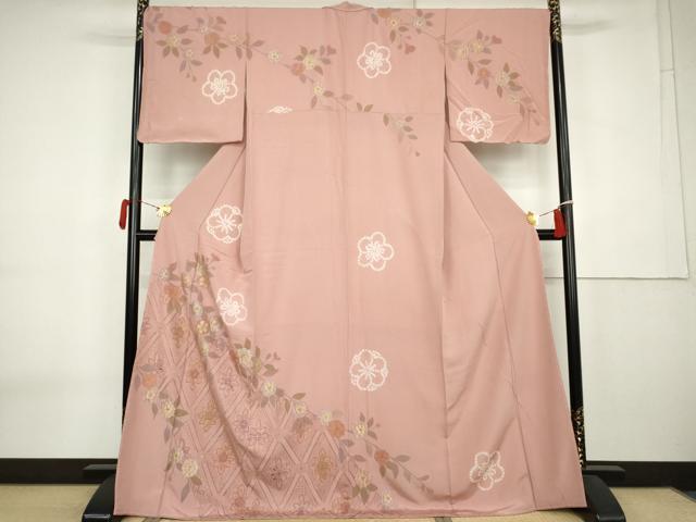 平和屋着物●中国三大刺繍 汕頭刺繍 スワトウ刺繍 訪問着 絞り 枝花文 金銀糸 やまと誂製 ロング丈 正絹 逸品 未使用 AABK6425cs