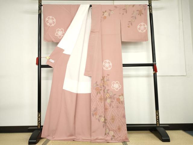 平和屋着物●中国三大刺繍 汕頭刺繍 スワトウ刺繍 訪問着 絞り 枝花文 金銀糸 やまと誂製 ロング丈 正絹 逸品 未使用 AABK6425cs
