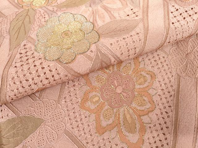 平和屋着物●中国三大刺繍 汕頭刺繍 スワトウ刺繍 訪問着 絞り 枝花文 金銀糸 やまと誂製 ロング丈 正絹 逸品 未使用 AABK6425cs