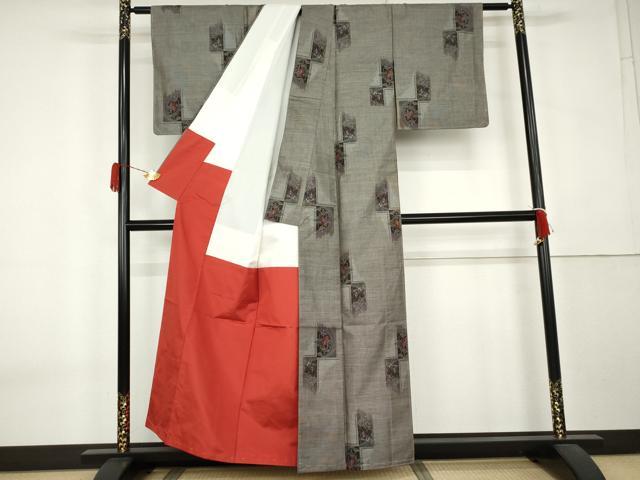平和屋着物●本場大島紬 9マルキ 枝花文 正絹 逸品 未使用 AABK6429cs