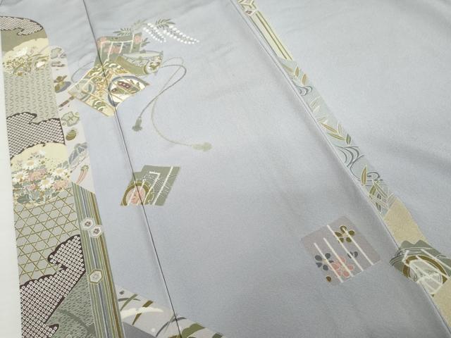 平和屋着物●訪問着 作家物 駒刺繍 源氏香花蝶丸文 暈し染め 金彩 正絹 逸品 AABK6433cs