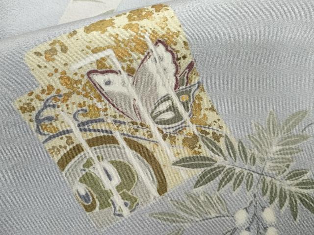 平和屋着物●訪問着 作家物 駒刺繍 源氏香花蝶丸文 暈し染め 金彩 正絹 逸品 AABK6433cs