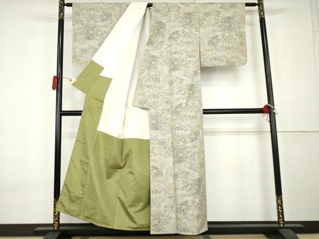 平和屋着物●都喜ヱ門 本場大島紬 白大島 総絣 民芸趣向 藤絹織物謹製 証紙付き 正絹 逸品 未使用 AABK6437cs