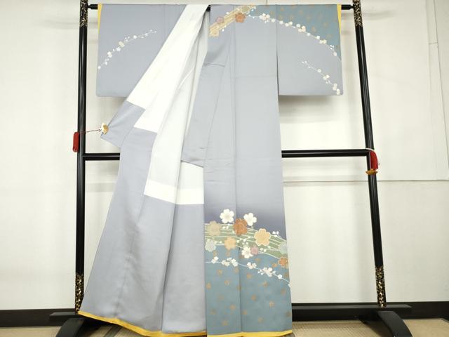 平和屋着物●訪問着 駒刺繍 桜文 暈し染め 金彩 正絹 逸品 AABK6451cs