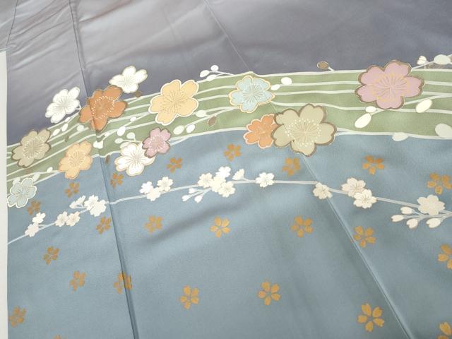 平和屋着物●訪問着 駒刺繍 桜文 暈し染め 金彩 正絹 逸品 AABK6451cs