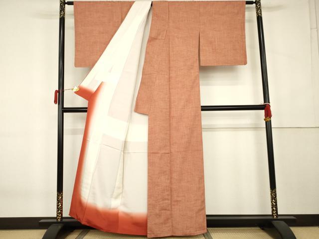 平和屋着物●上質な紬 霞文 正絹 逸品 未使用 AABK6452cs