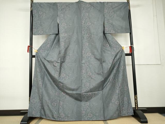 平和屋着物●本場大島紬 枝花文 やまと誂製 正絹 逸品 未使用 AABK6457cs