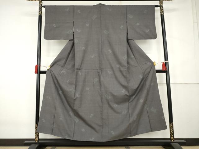 平和屋着物●本場結城紬 重要無形文化財 100亀甲 飛び亀甲 成り物 正絹 逸品 AABK6458cs