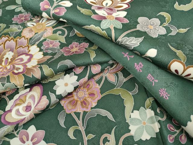 平和屋着物●京の名門 じゅらく謹製 訪問着 駒刺繍 大和貝紫 更紗花文 正絹 逸品 AABK6466cs