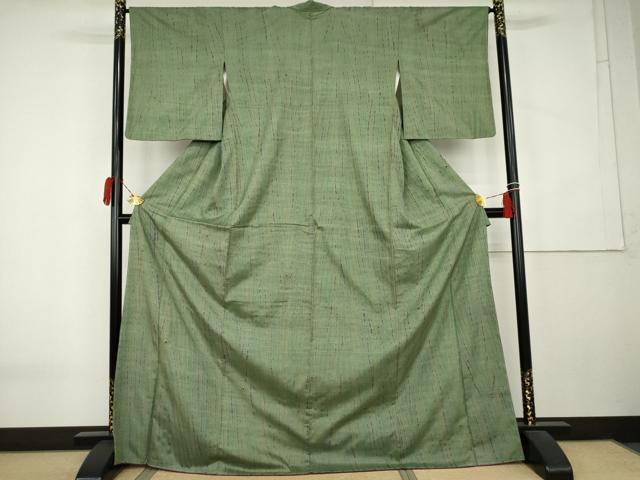 平和屋着物●上質な紬 竜巻絞り ロング丈 正絹 逸品 AABK6469cs
