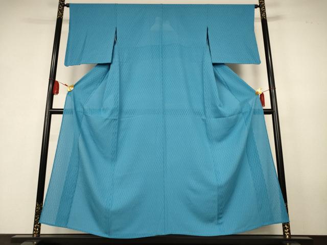 平和屋着物*夏物 色無地 菱紋絽 新橋色 正絹 逸品 AABK6482jd