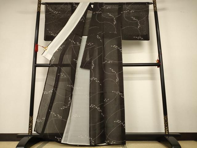 平和屋着物*夏物 絹芭蕉 魚 さが美扱い 正絹 逸品 AABK6484jd