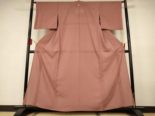 平和屋着物*夏物 色無地 絽 赭色 正絹 逸品 AABK6488jd