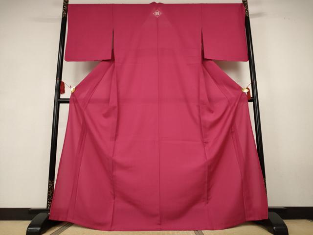 平和屋着物*夏物 訪問着 紗 鳳凰 濃紅色 洗える着物 AABK6505jd