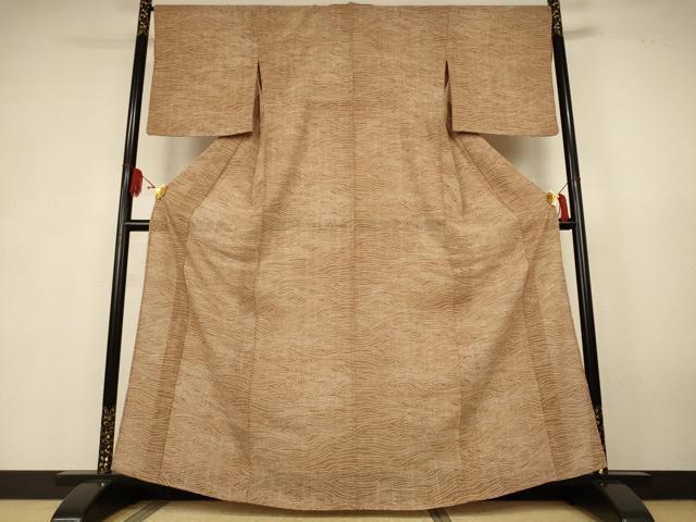 平和屋着物*夏物 洗える最高級着物 <英>はなぶさ謹製 小紋 紗 杢目文 洗える着物 AABK6509jd