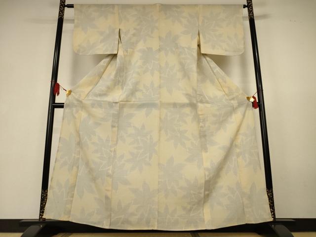 平和屋着物*夏物 大島上布 舞葉文 反端付き 正絹 逸品 AABK6513jd
