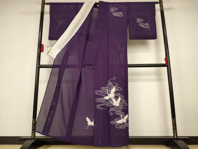 平和屋着物*夏物 訪問着 絽 流水飛鳥文 正絹 逸品 AABK6517jd