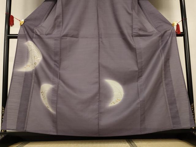 平和屋着物*夏物 訪問着 変わり絽 刺繍 跳び兎 月 暈し染め 金糸 金彩 正絹 逸品 AABK6535jd